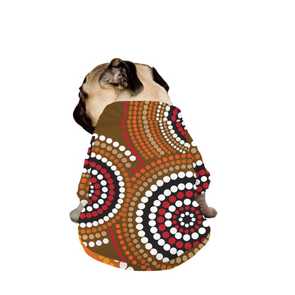 Australian Aboriginal Dot Print Dog Zip Up Jacket
