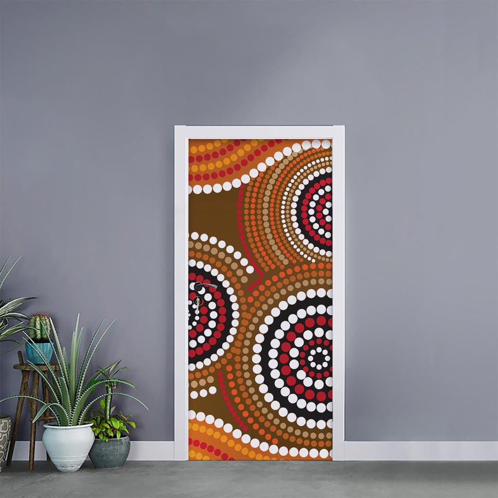 Australian Aboriginal Dot Print Door Sticker