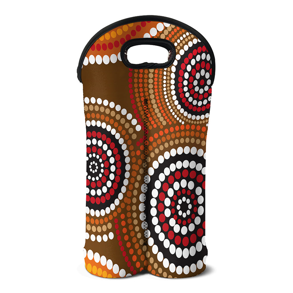 Australian Aboriginal Dot Print Double Neoprene Wine Tote