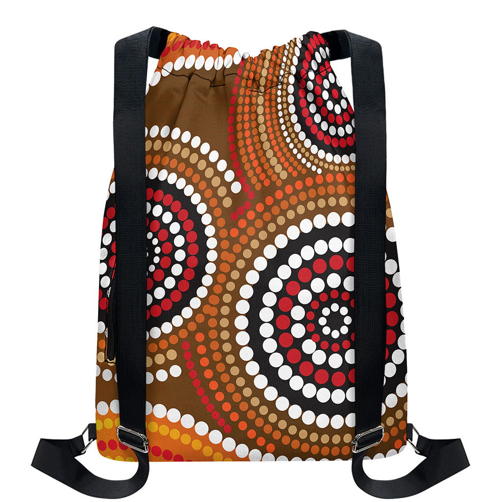 Australian Aboriginal Dot Print Drawstring Backpack