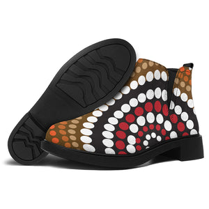 Australian Aboriginal Dot Print Flat Ankle Boots