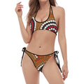Australian Aboriginal Dot Print Halter Scoop Tie Side Bikini