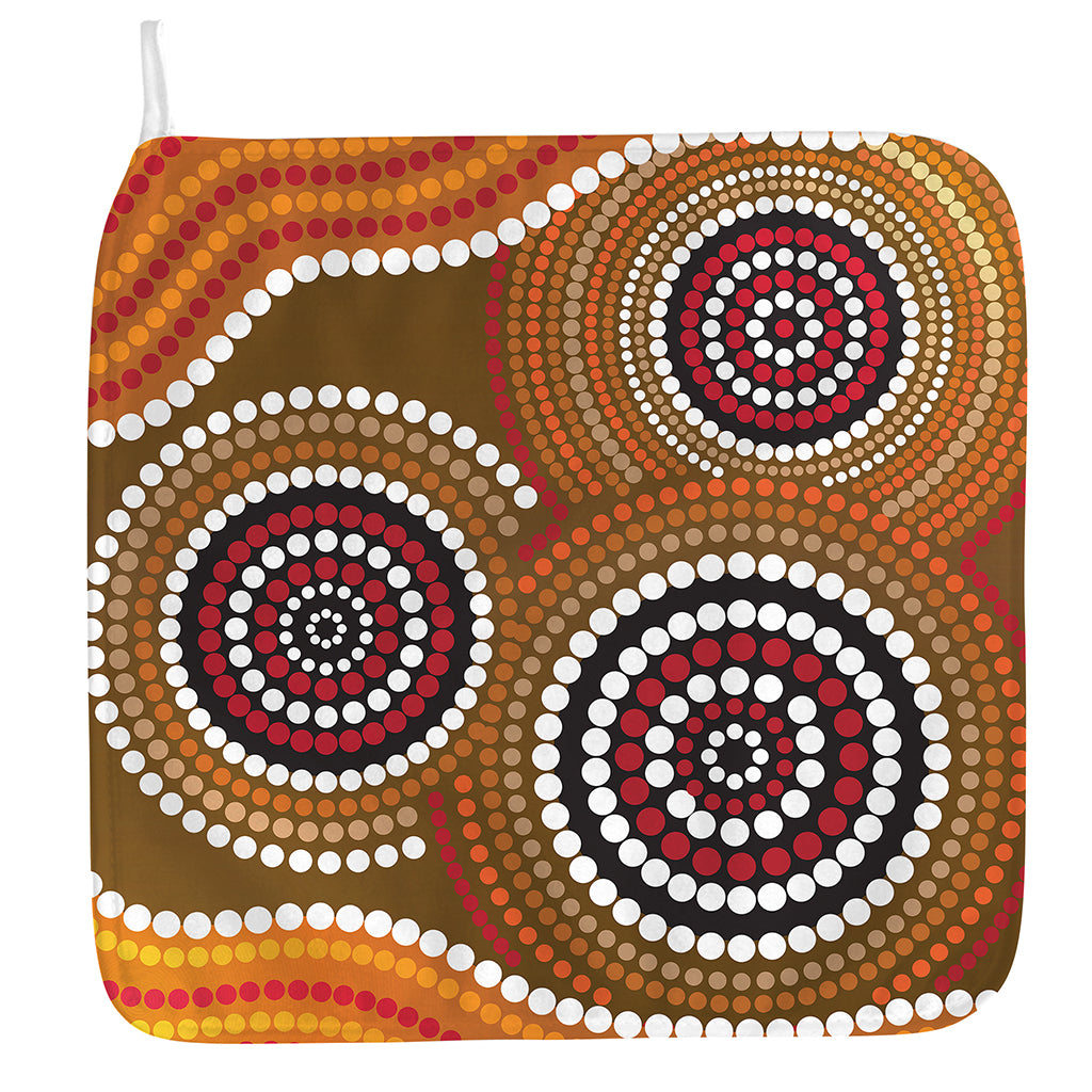 Australian Aboriginal Dot Print Hand Towel