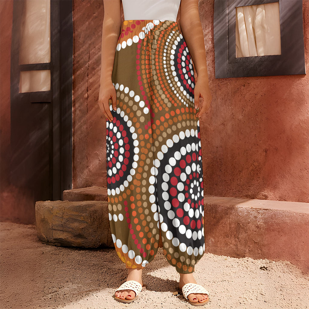 Australian Aboriginal Dot Print Harem Pants