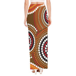 Australian Aboriginal Dot Print High Slit Maxi Skirt