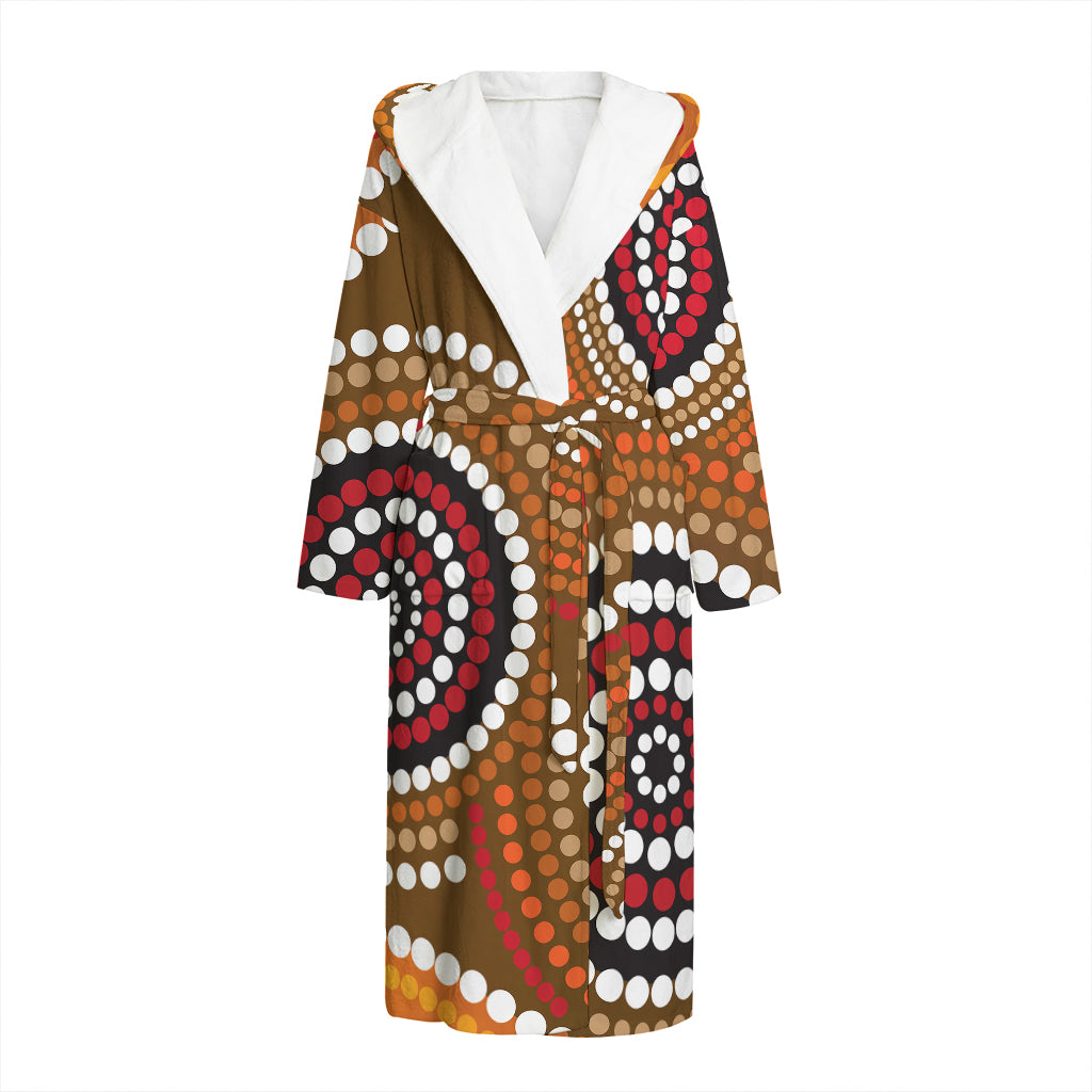 Australian Aboriginal Dot Print Hooded Bathrobe