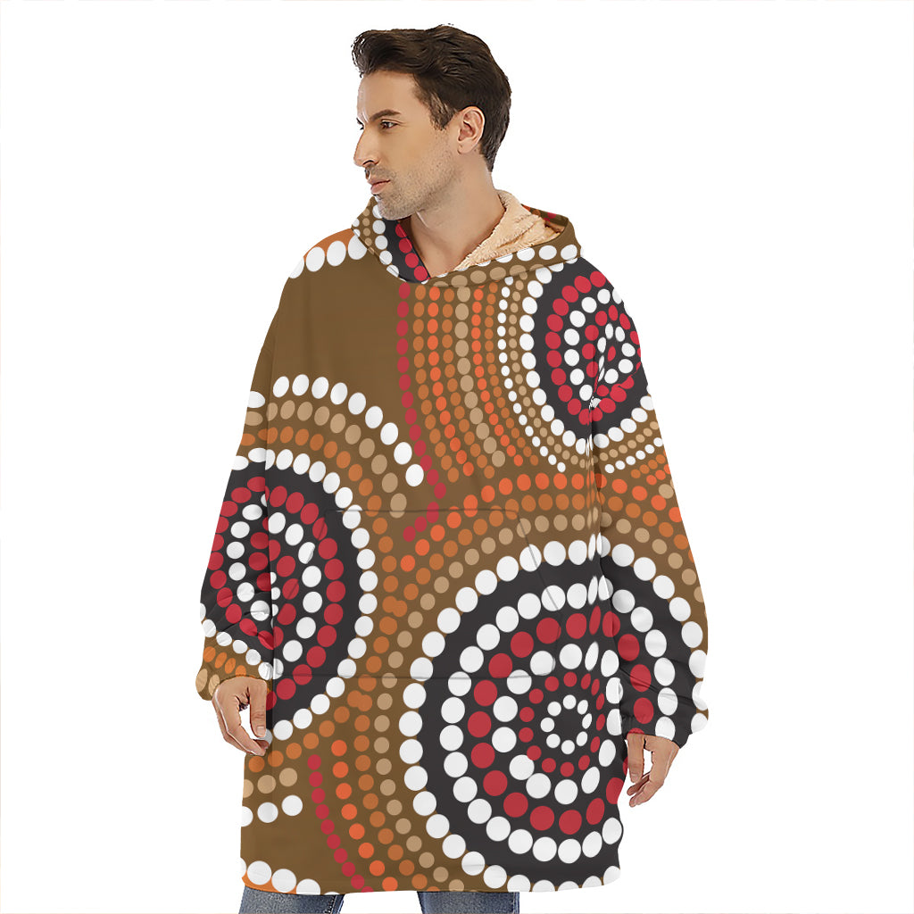 Australian Aboriginal Dot Print Hoodie Blanket