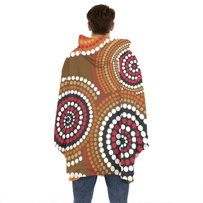 Australian Aboriginal Dot Print Hoodie Blanket