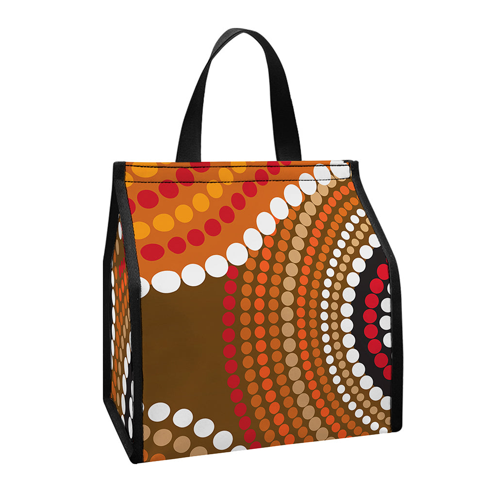 Australian Aboriginal Dot Print Insulated Lunch Tote