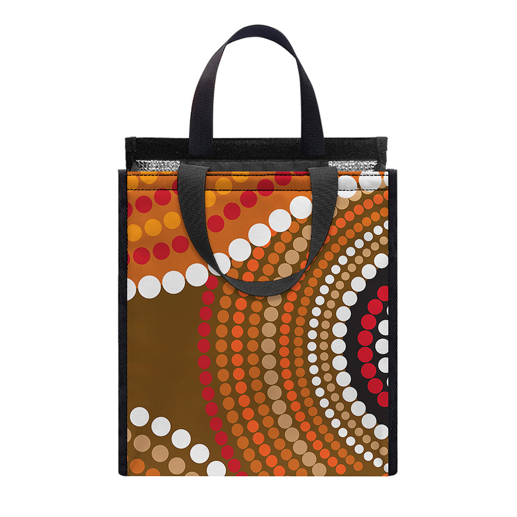 Australian Aboriginal Dot Print Insulated Lunch Tote