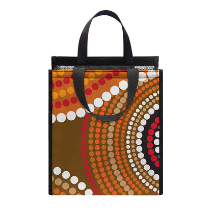 Australian Aboriginal Dot Print Insulated Lunch Tote
