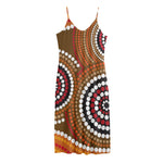 Australian Aboriginal Dot Print Jersey Midi Cami Dress