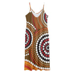 Australian Aboriginal Dot Print Jersey Midi Cami Dress