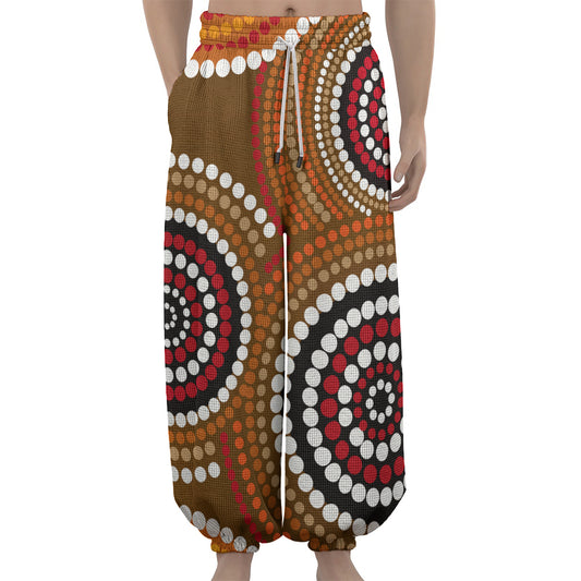Australian Aboriginal Dot Print Lantern Pants