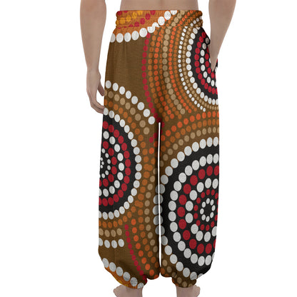 Australian Aboriginal Dot Print Lantern Pants