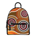 Australian Aboriginal Dot Print Leather Backpack