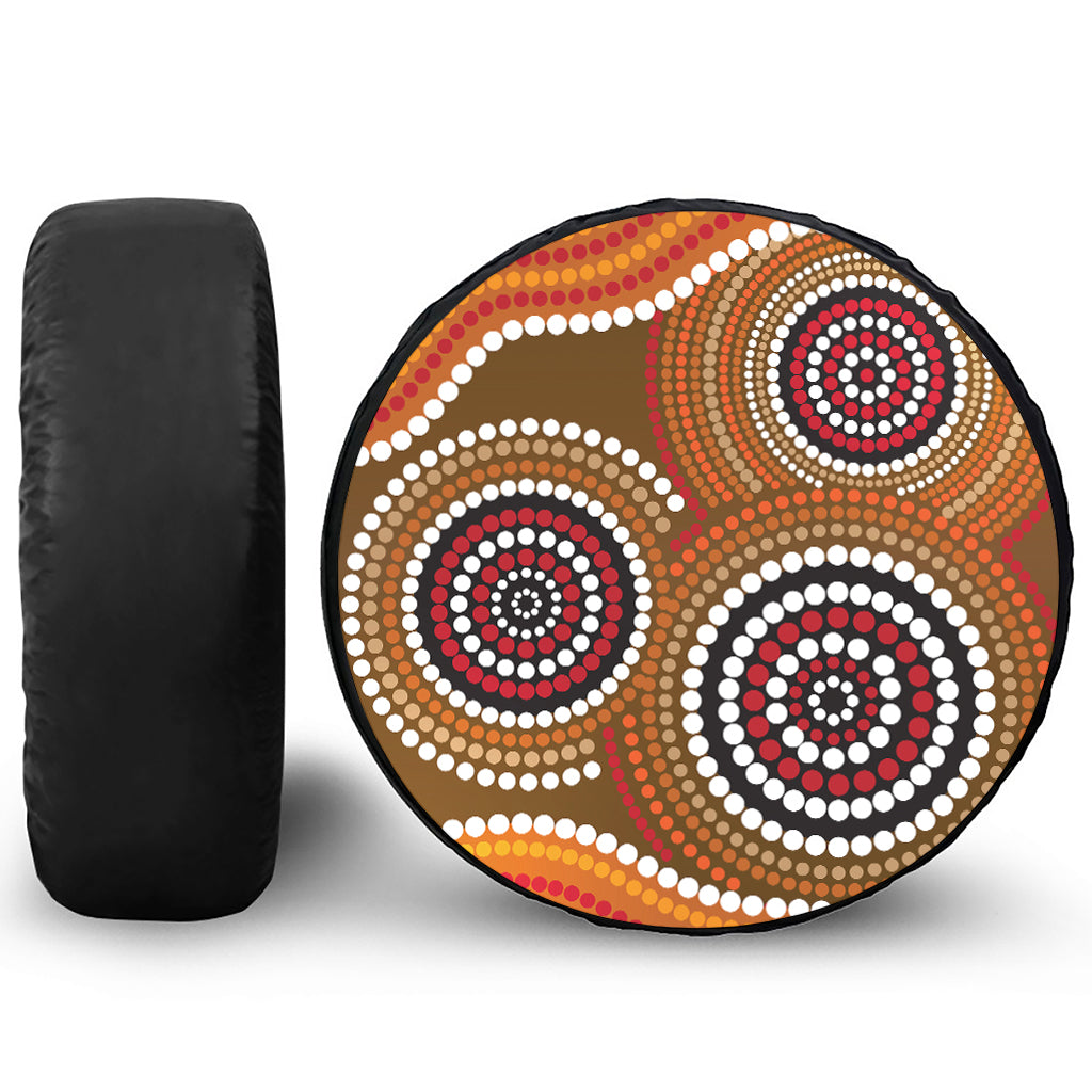 Australian Aboriginal Dot Print Leather Spare Tire Cover
