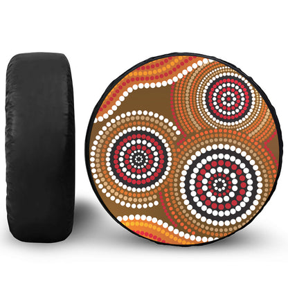 Australian Aboriginal Dot Print Leather Spare Tire Cover