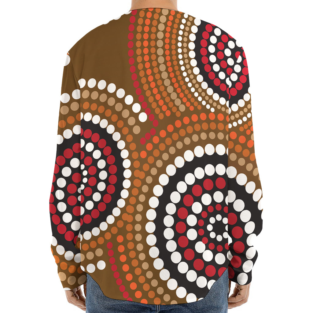 Australian Aboriginal Dot Print Long Sleeve Baseball Jersey