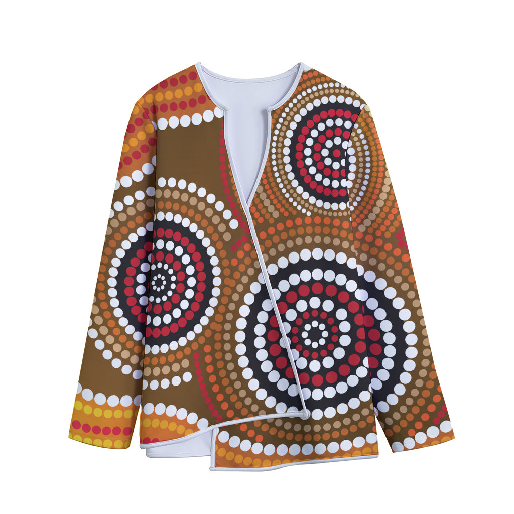 Australian Aboriginal Dot Print Long Sleeve Short Coat