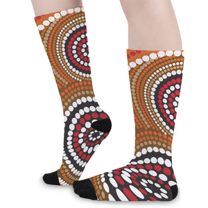 Australian Aboriginal Dot Print Long Socks