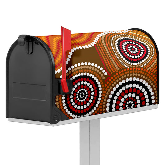 Australian Aboriginal Dot Print Mailbox Cover
