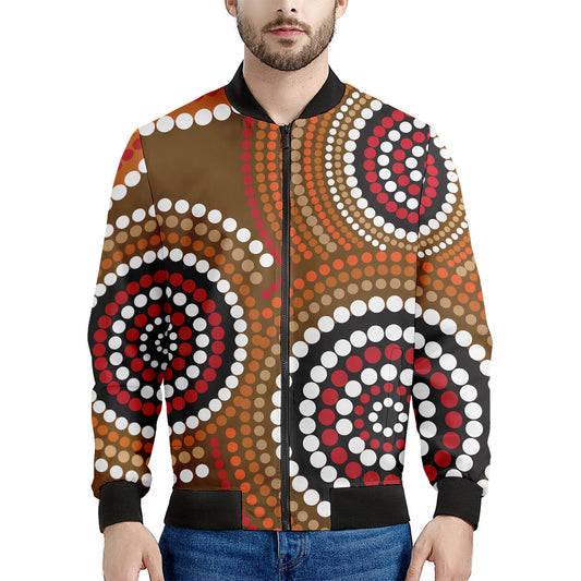 Australian Aboriginal Dot Print Men's Bomber Jacket