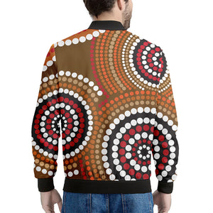 Australian Aboriginal Dot Print Men's Bomber Jacket