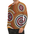 Australian Aboriginal Dot Print Men's Long Sleeve Rash Guard