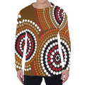Australian Aboriginal Dot Print Men's Long Sleeve T-Shirt