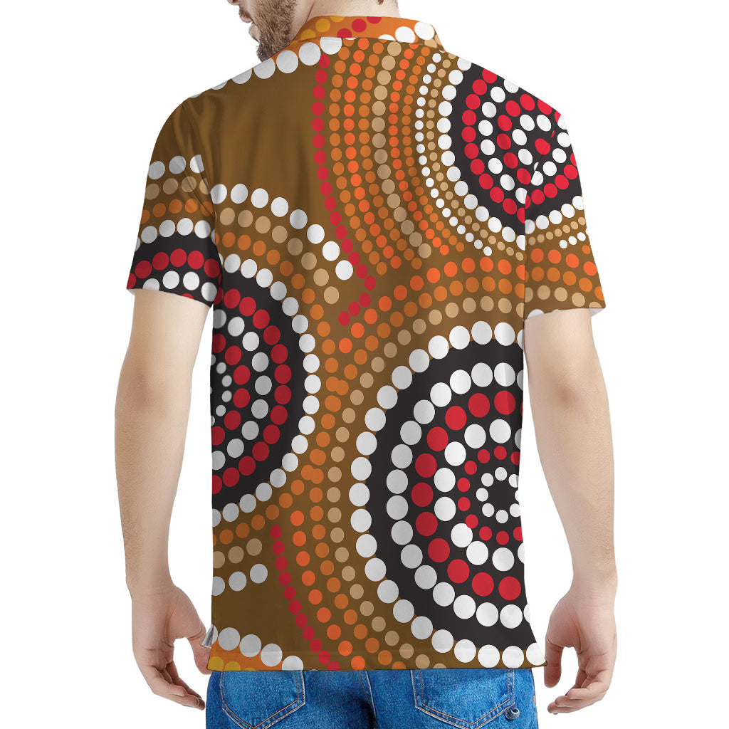 Australian Aboriginal Dot Print Men's Polo Shirt