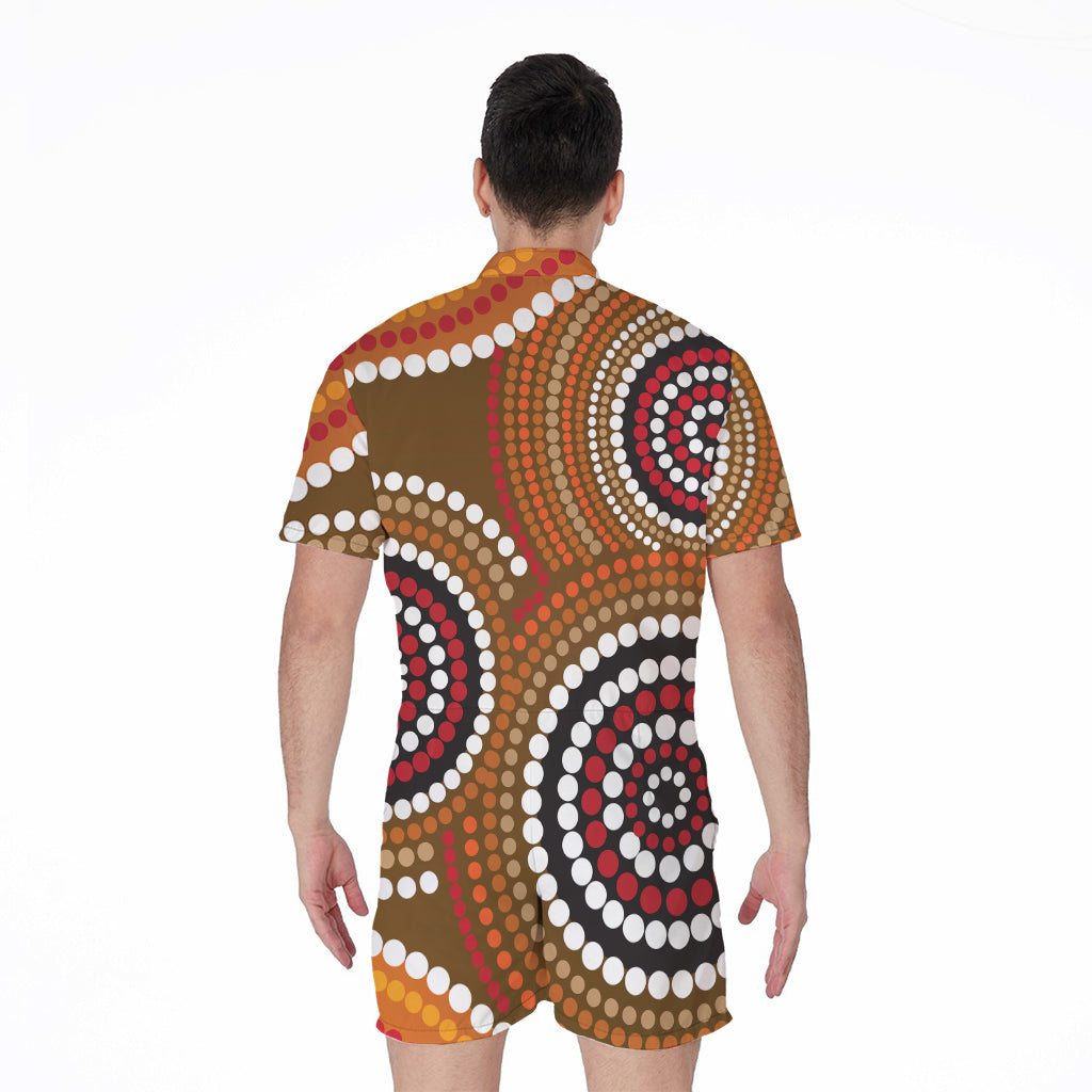 Australian Aboriginal Dot Print Men's Rompers