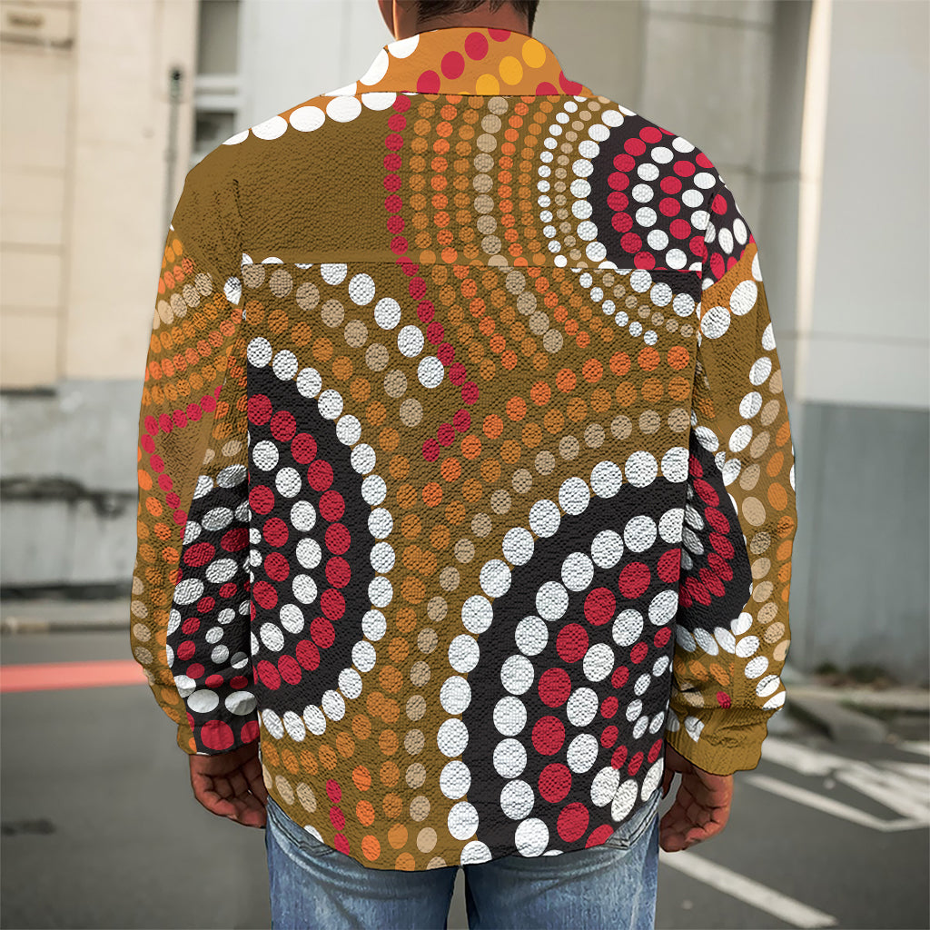 Australian Aboriginal Dot Print Men's Shirt Jacket