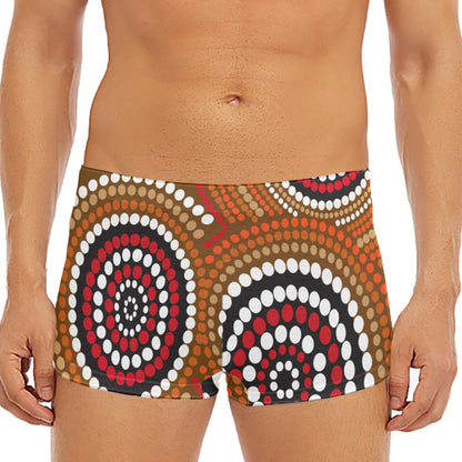 Australian Aboriginal Dot Print Men's Short Boxer Briefs