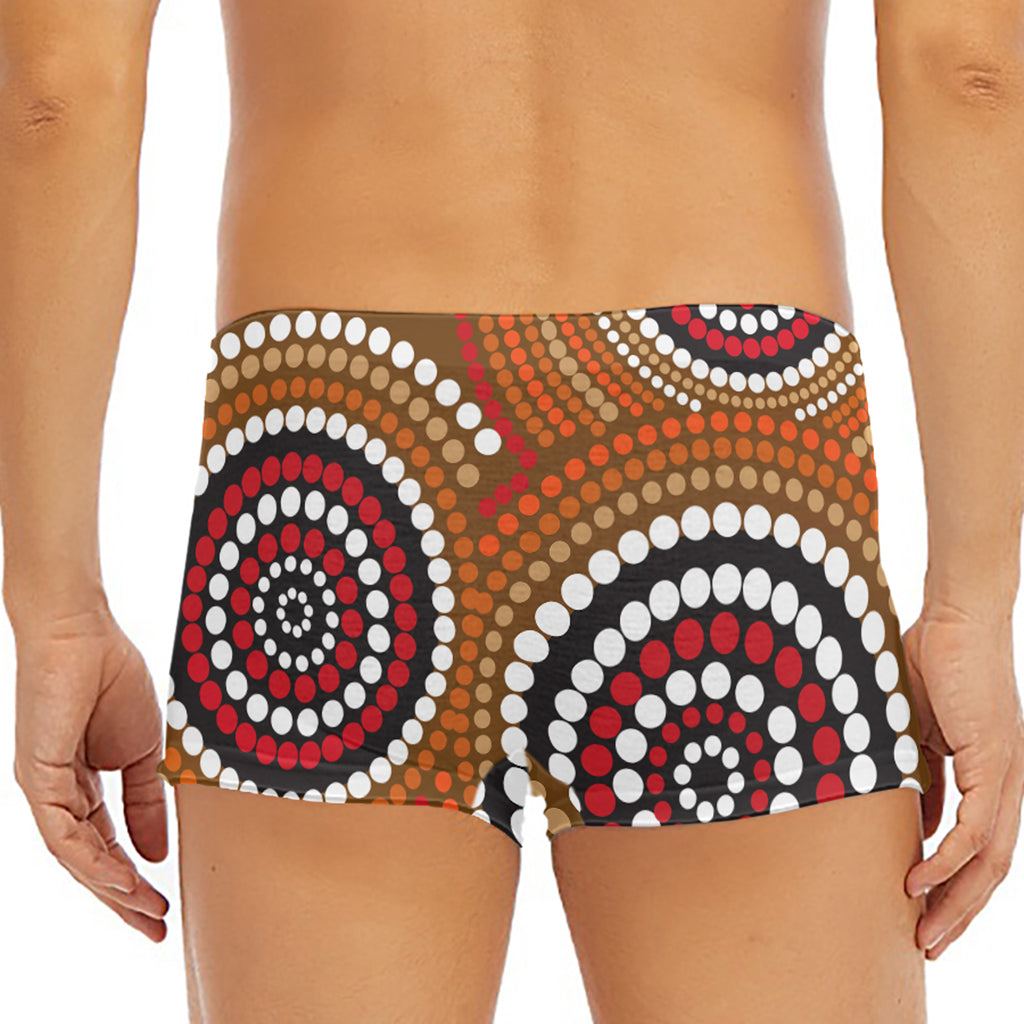Australian Aboriginal Dot Print Men's Short Boxer Briefs