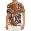 Australian Aboriginal Dot Print Men's Short Sleeve Rash Guard