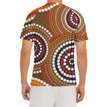 Australian Aboriginal Dot Print Men's Short Sleeve Rash Guard