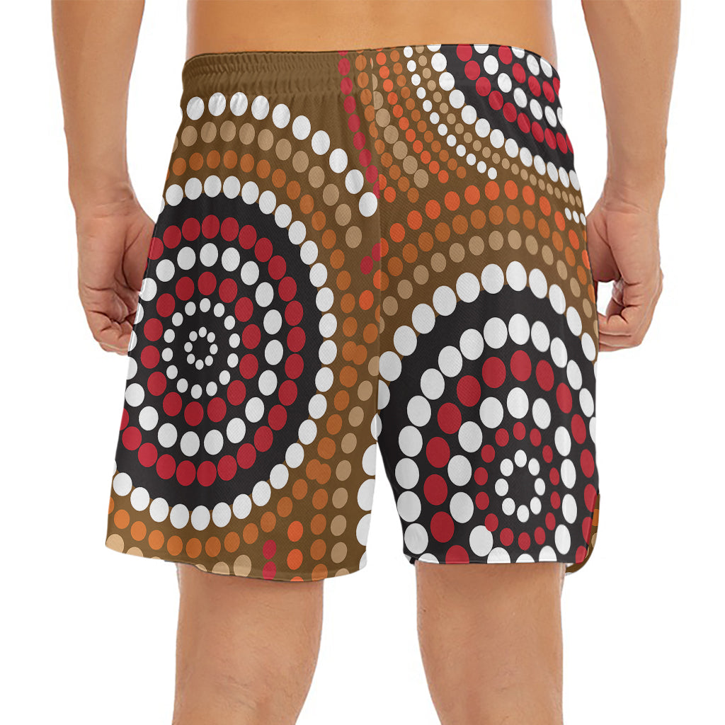 Australian Aboriginal Dot Print Men's Split Running Shorts