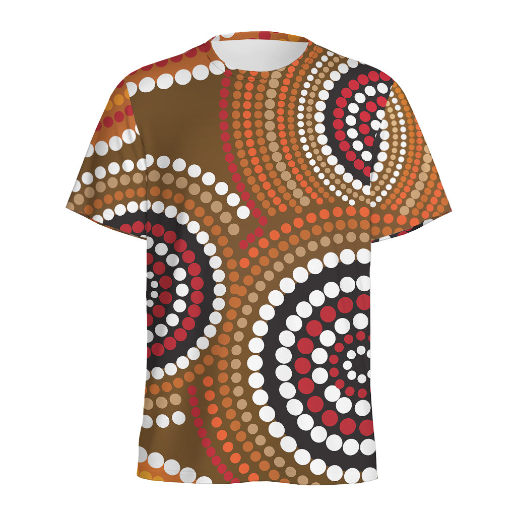 Australian Aboriginal Dot Print Men's Sports T-Shirt