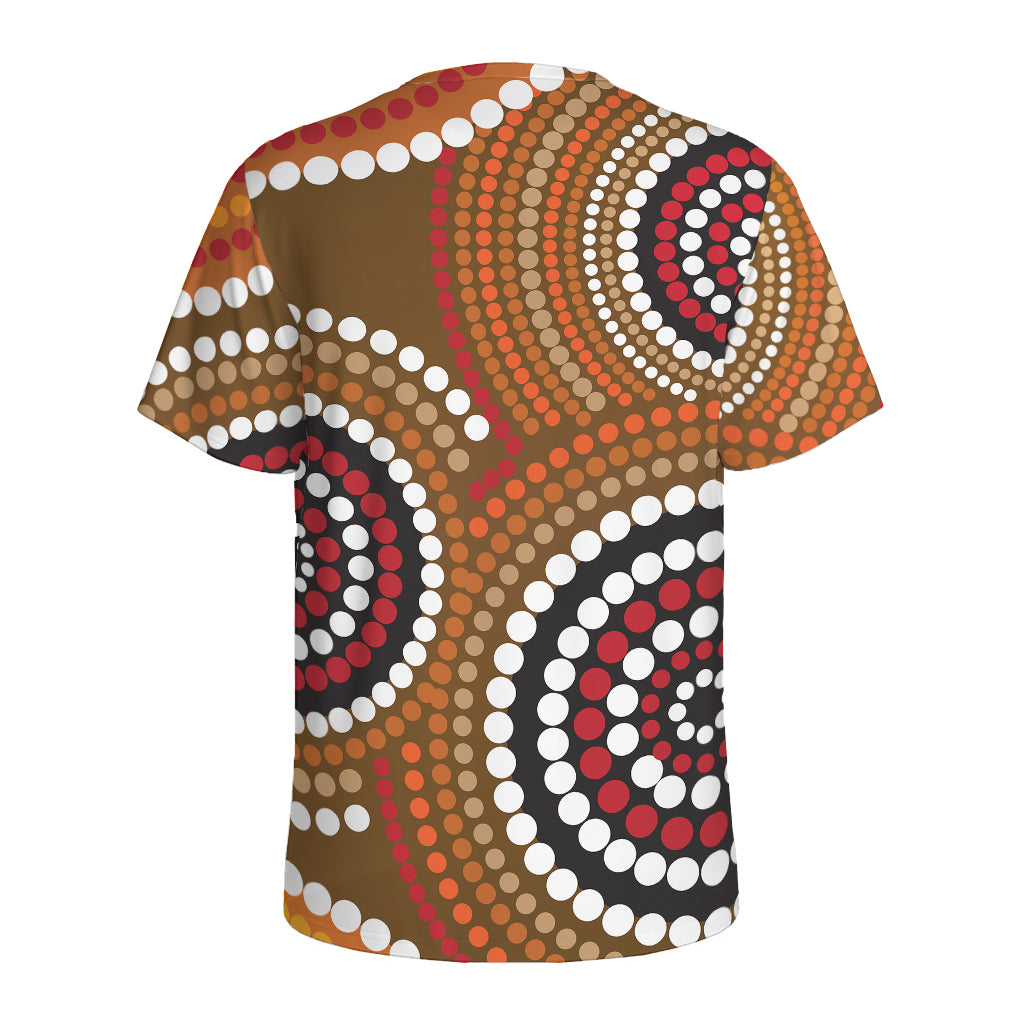 Australian Aboriginal Dot Print Men's Sports T-Shirt