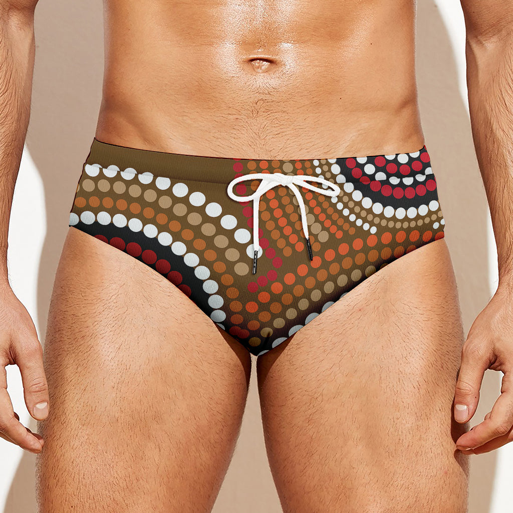 Australian Aboriginal Dot Print Men's Swim Briefs