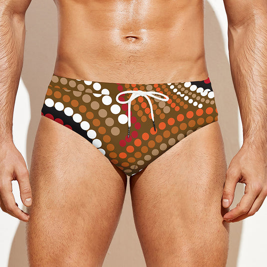 Australian Aboriginal Dot Print Men's Swim Briefs