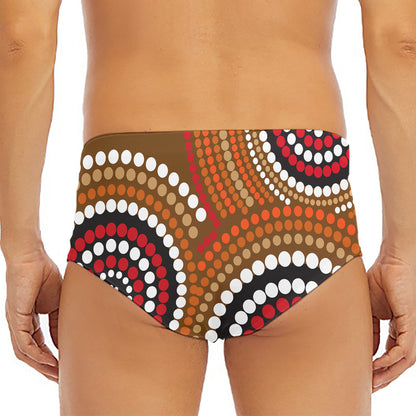 Australian Aboriginal Dot Print Men's Triangle Swim Briefs