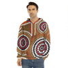 Australian Aboriginal Dot Print Men's Velvet Pullover Hoodie