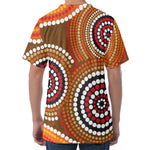 Australian Aboriginal Dot Print Men's Velvet T-Shirt