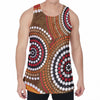 Australian Aboriginal Dot Print Men's Velvet Tank Top