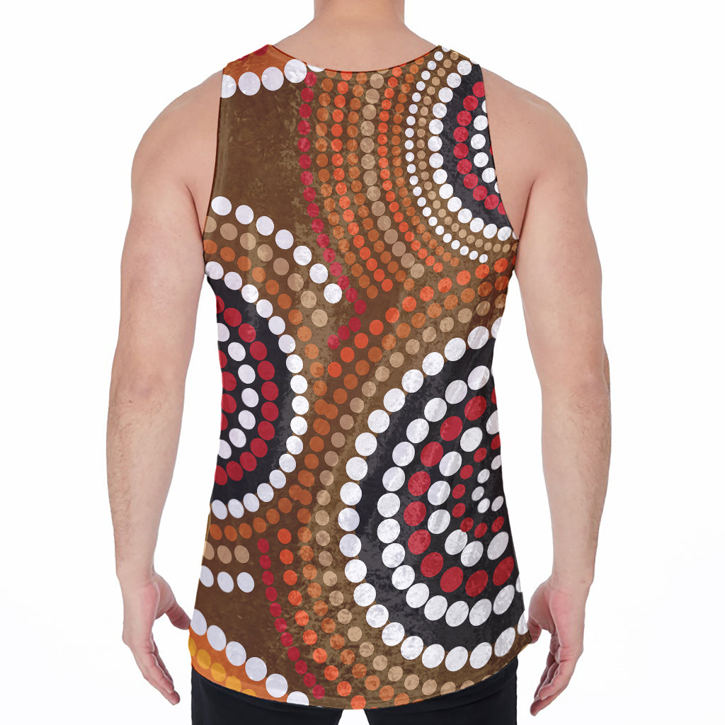 Australian Aboriginal Dot Print Men's Velvet Tank Top