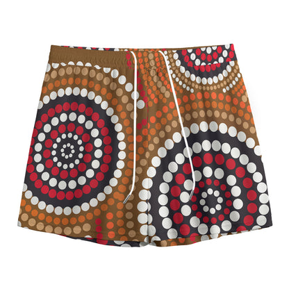 Australian Aboriginal Dot Print Mesh Shorts