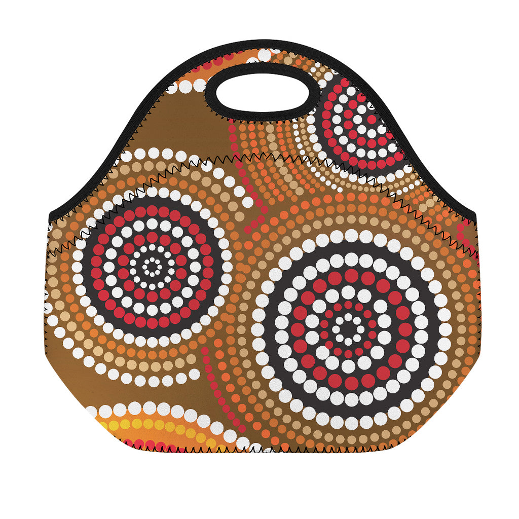 Australian Aboriginal Dot Print Neoprene Lunch Bag