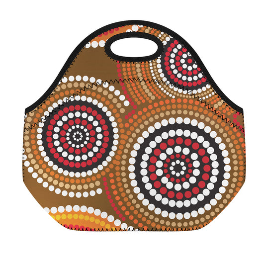 Australian Aboriginal Dot Print Neoprene Lunch Bag